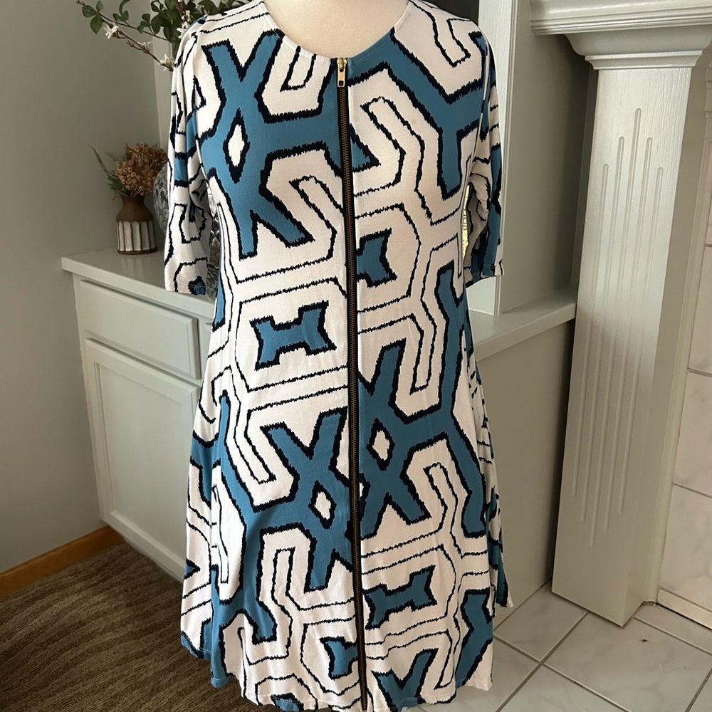 Bel Kazan Front Zipper Swing Dress